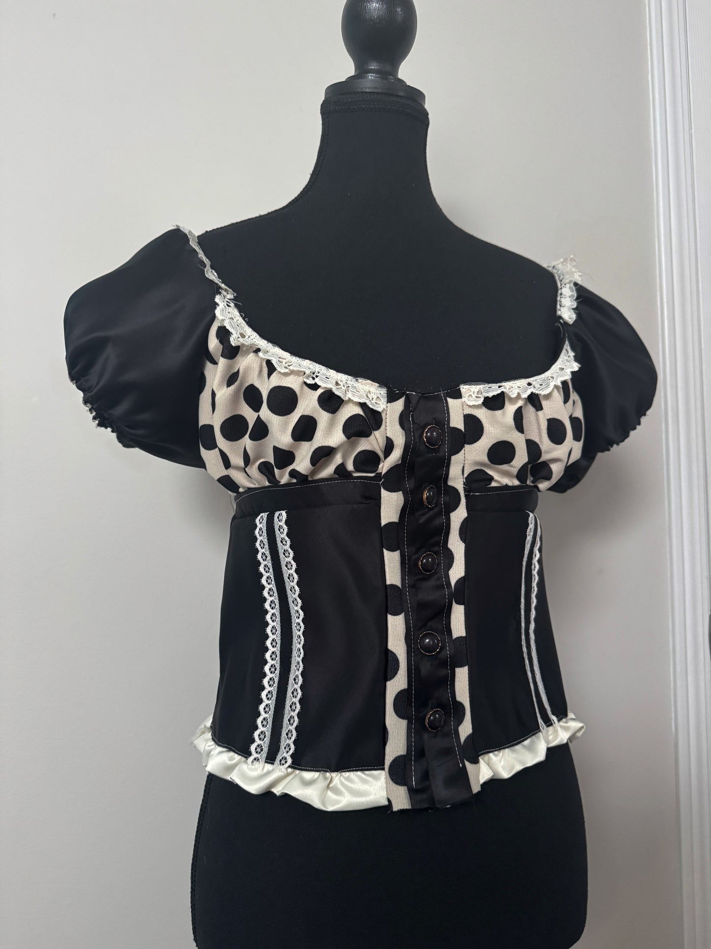 “Vintage Satin” Babydoll Button up