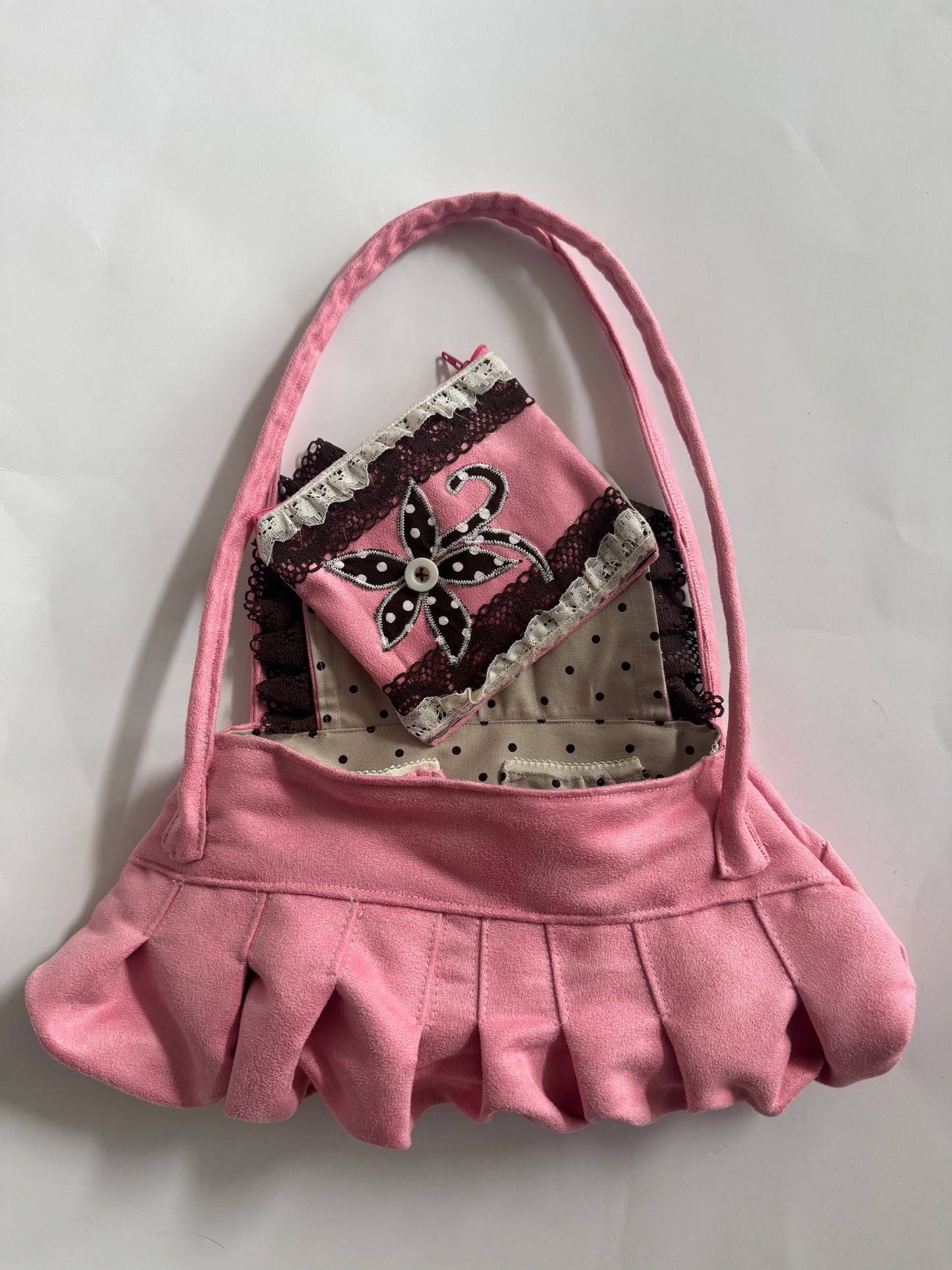 “Pinky” Suede Faux Leather Purse