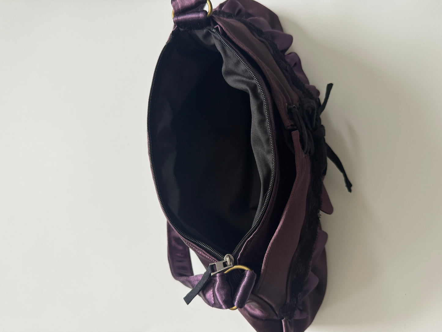 “Deep Purple” Satin Shoulder Purse (Sale)