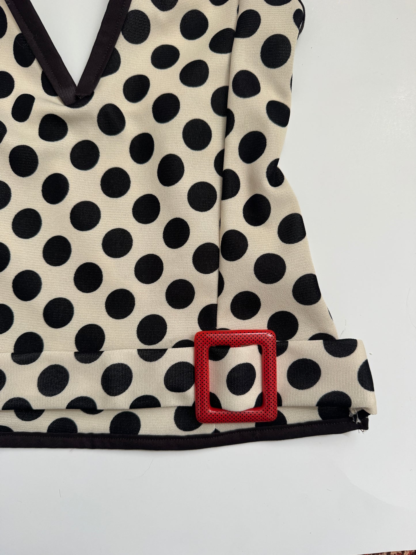 “Retro” Cream Polka Dot Halter