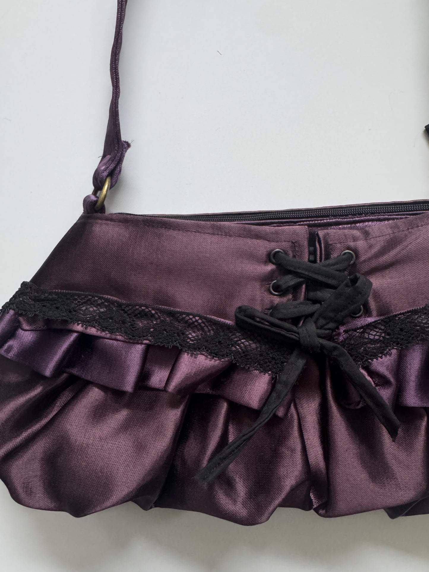 “Deep Purple” Satin Shoulder Purse (Sale)