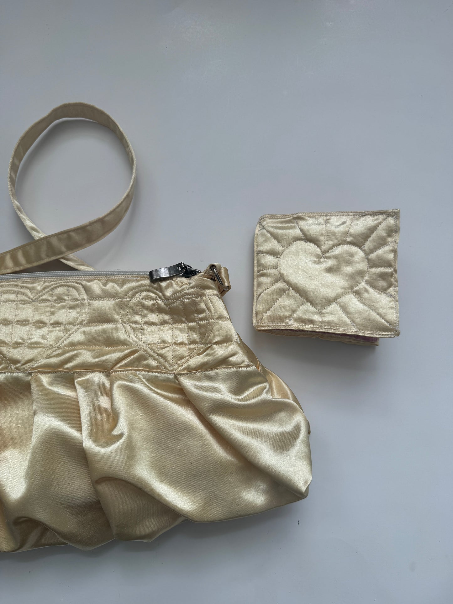 “Quilted” Satin Shoulder Purse