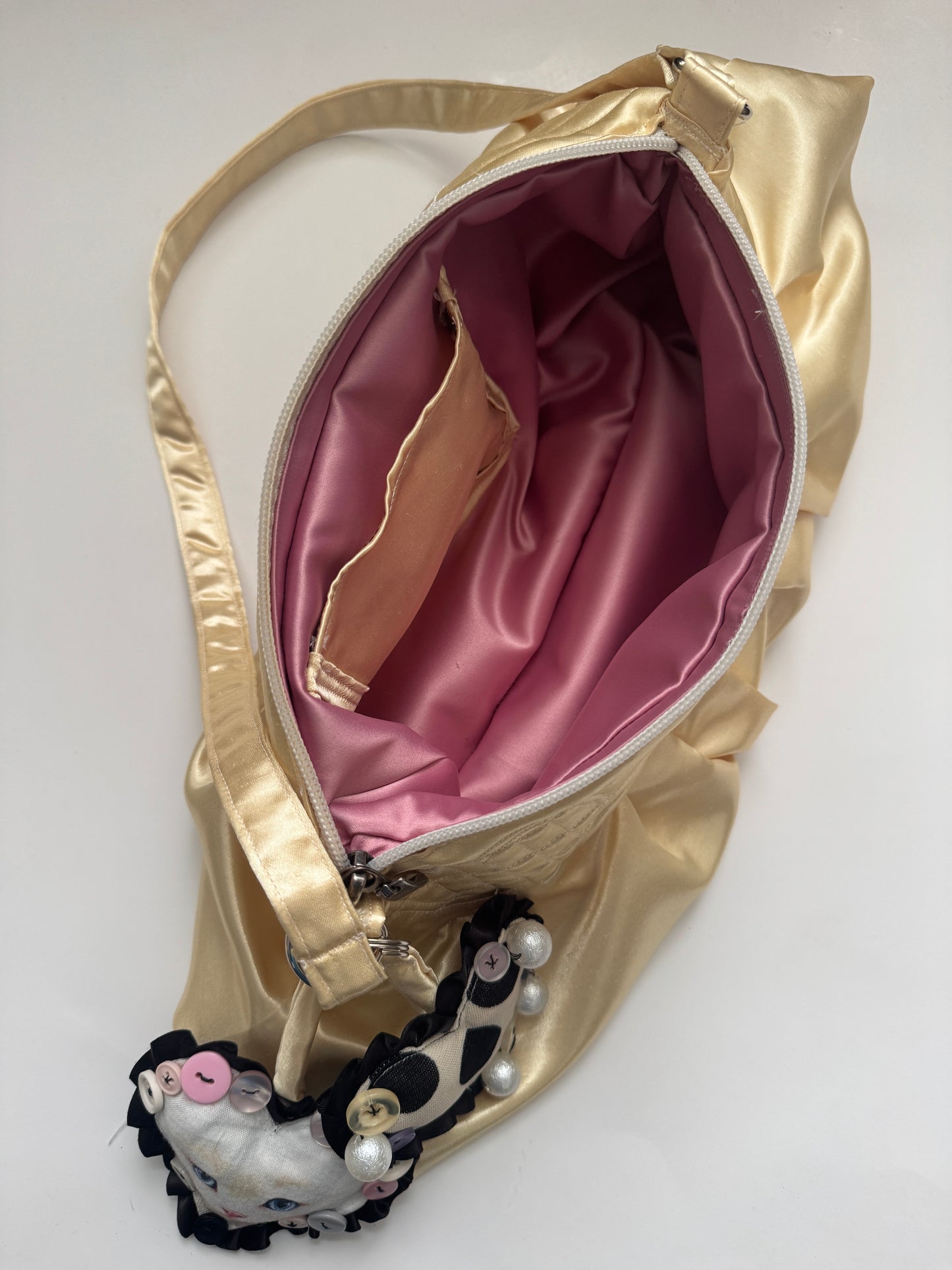 “Quilted” Satin Shoulder Purse