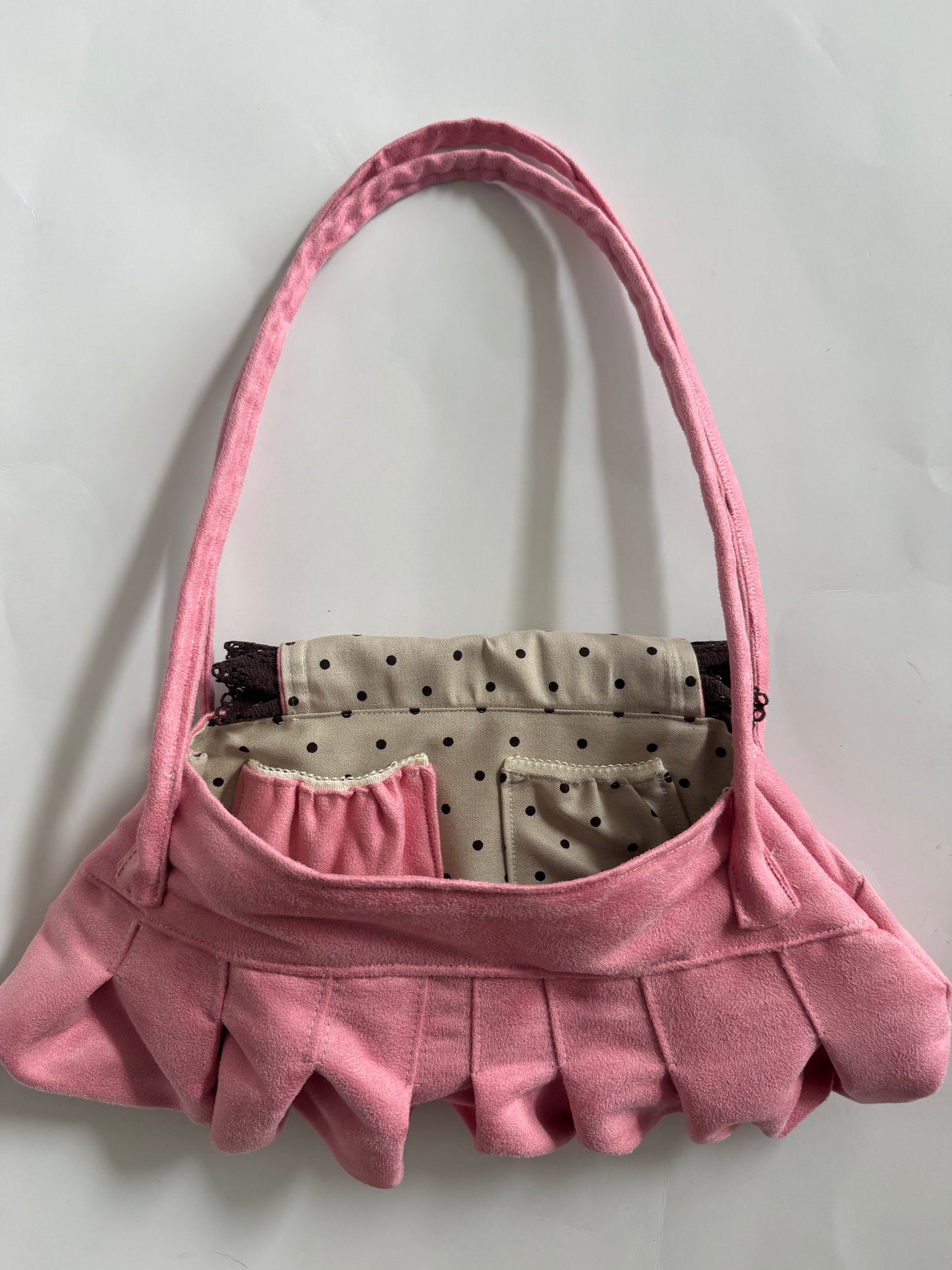 “Pinky” Suede Faux Leather Purse
