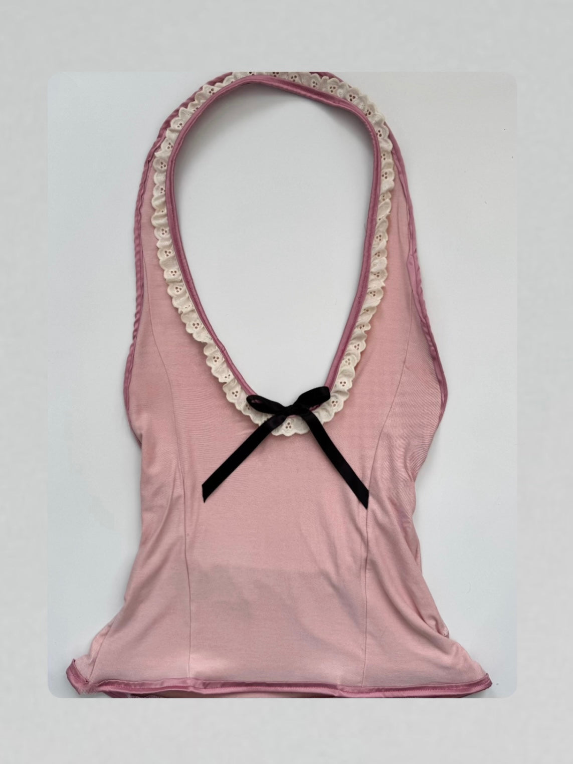 “Pink Bamboo” Stretchy Halter Top