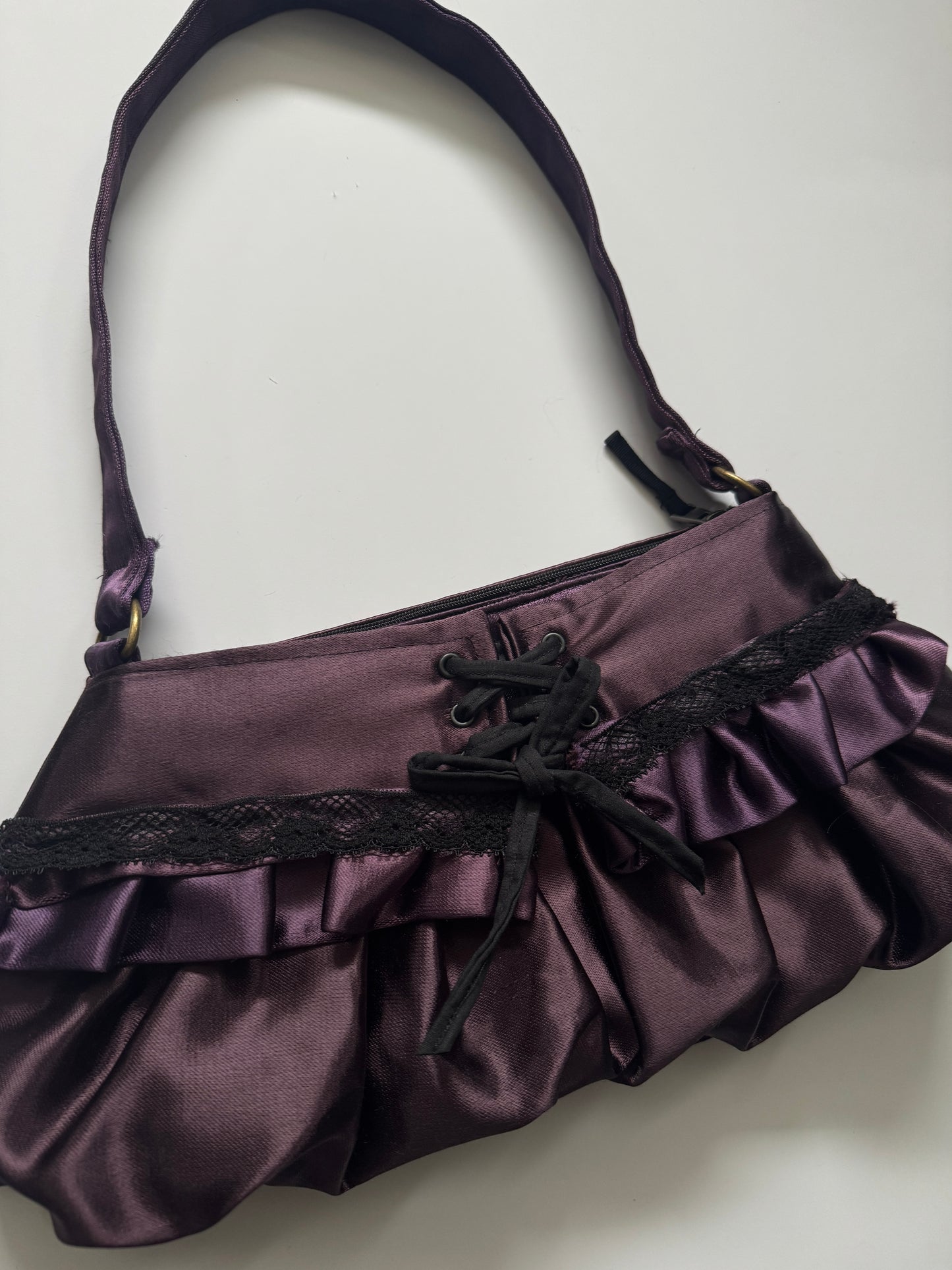 “Deep Purple” Satin Shoulder Purse (Sale)