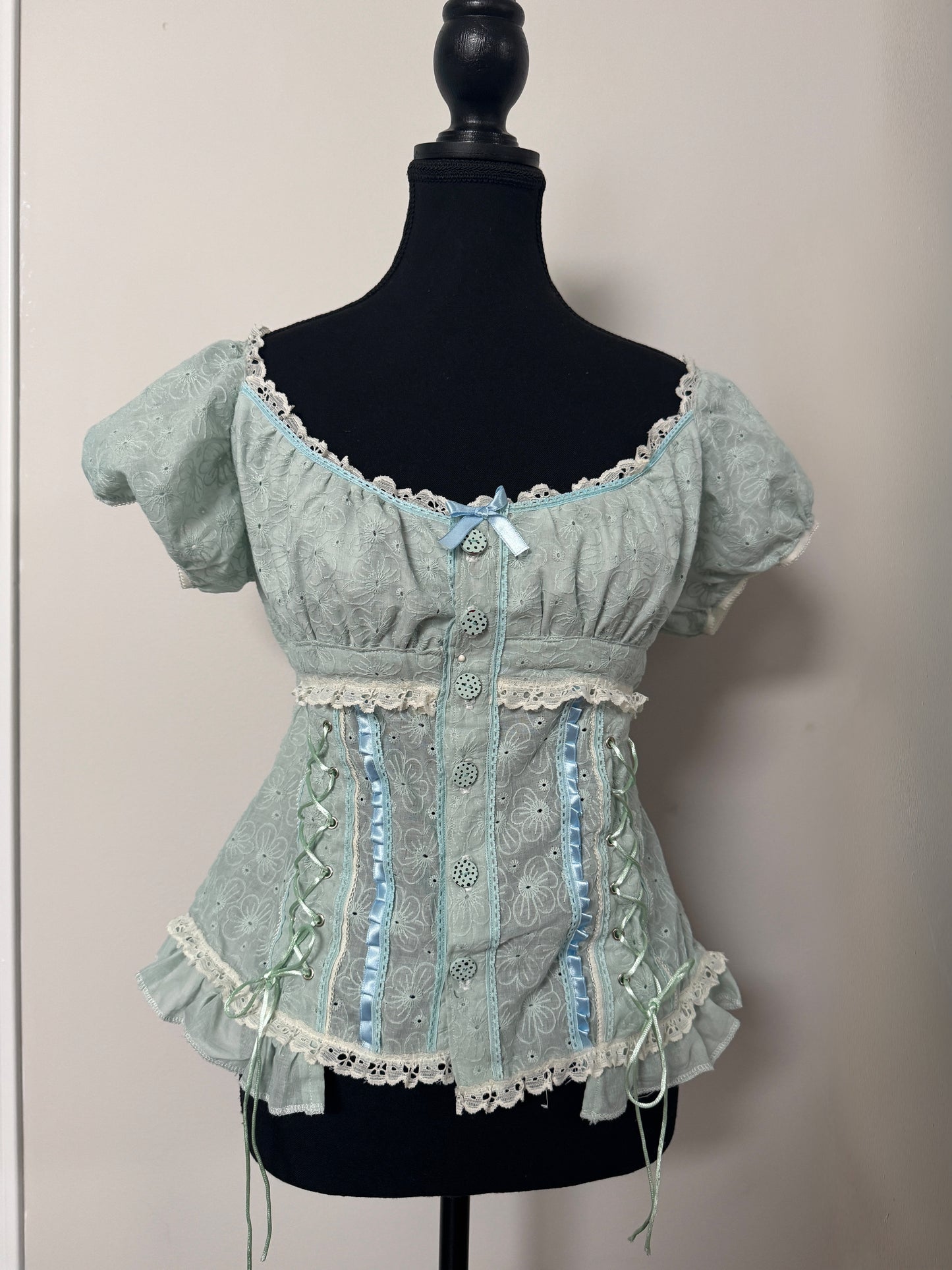 Corset babydoll and mini skirt set