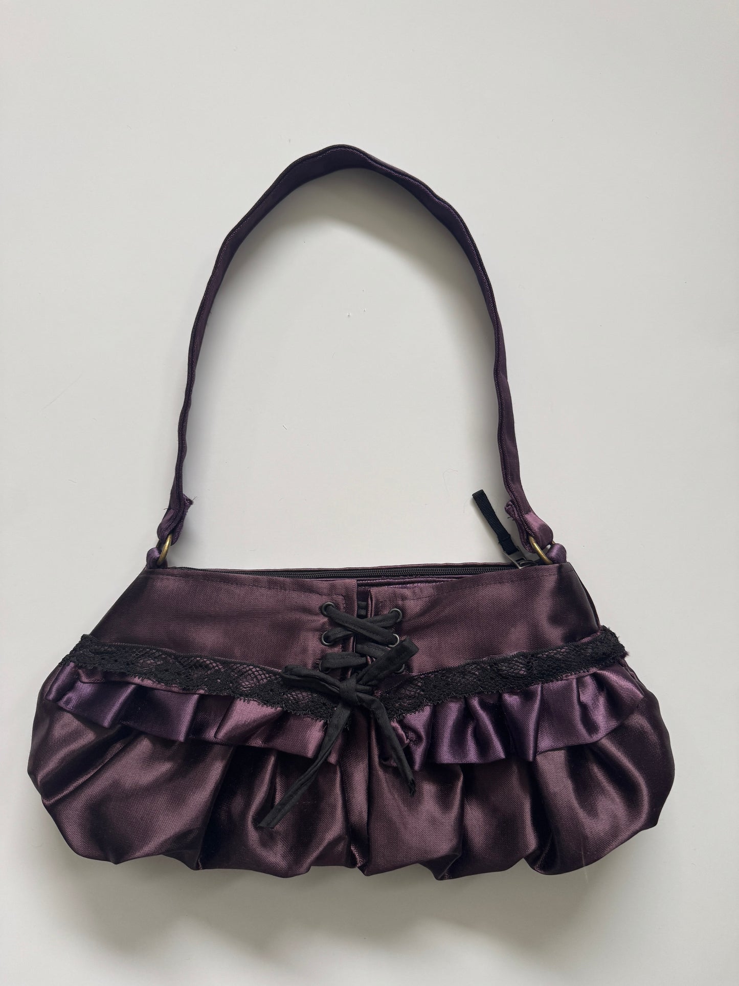 “Deep Purple” Satin Shoulder Purse (Sale)