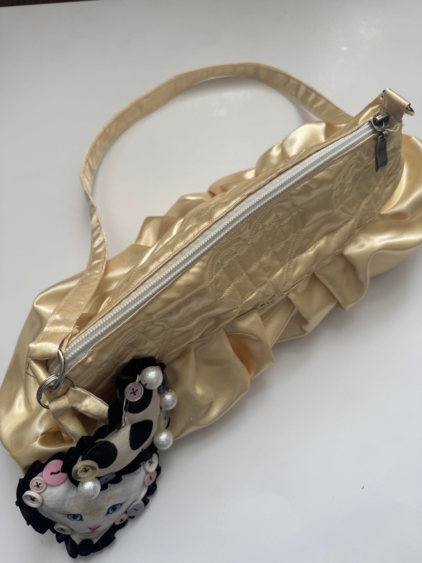 “Quilted” Satin Shoulder Purse
