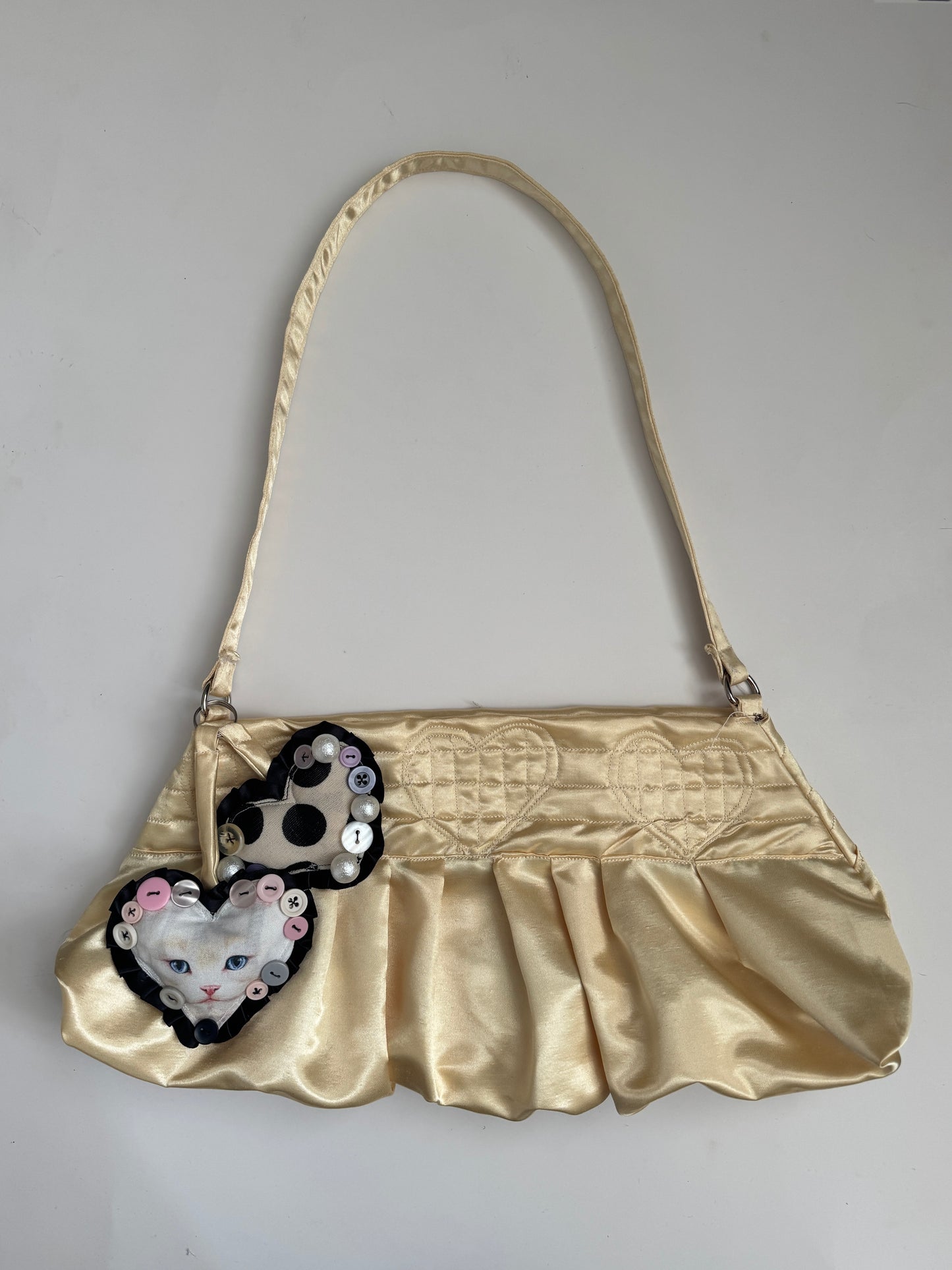“Quilted” Satin Shoulder Purse