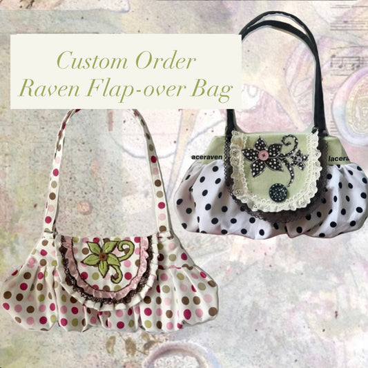 Raven Flap-Over bag CUSTOM - Read Description