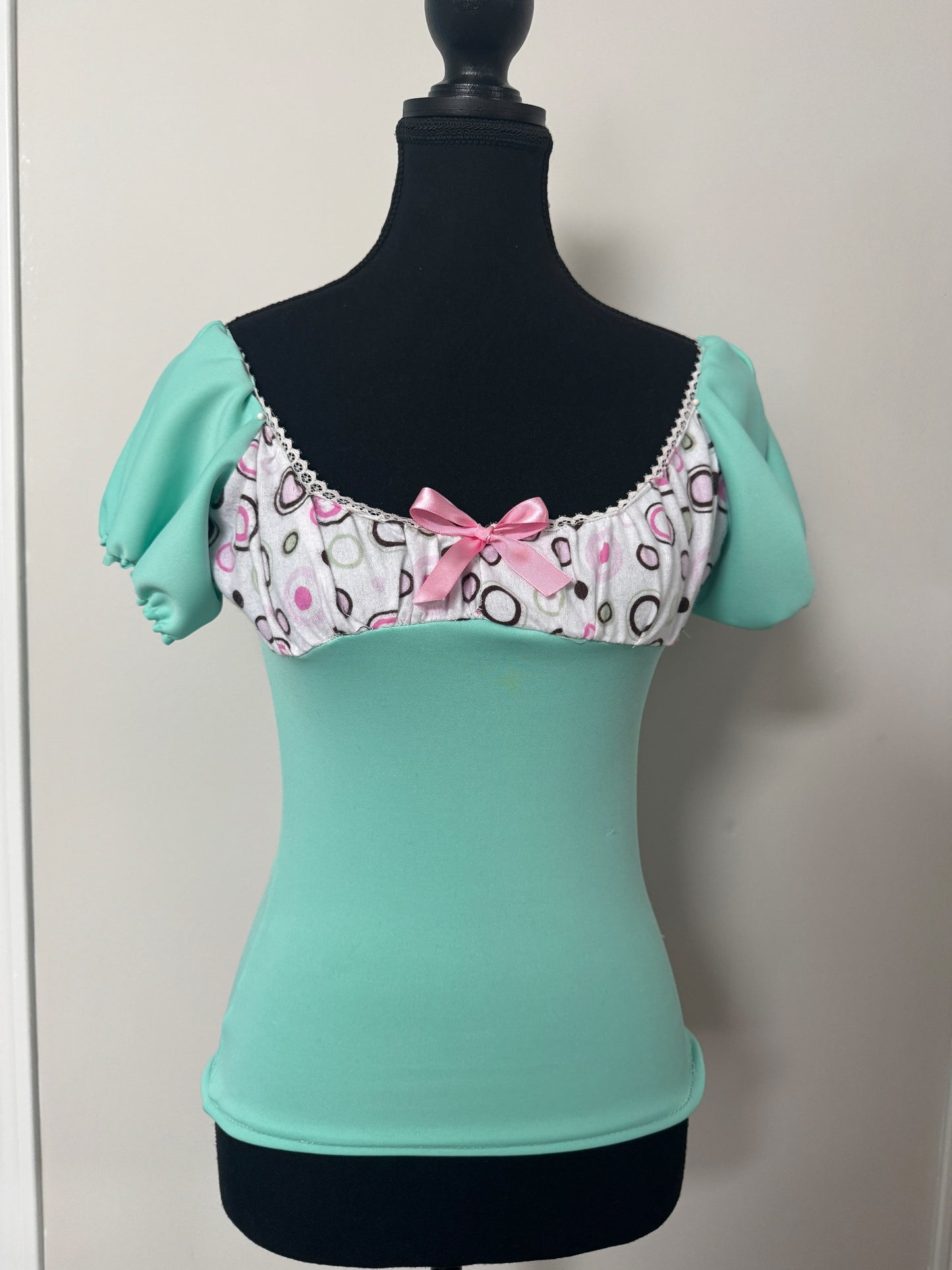 “Retro Teal” Babydoll top