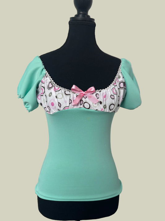 “Retro Teal” Babydoll top