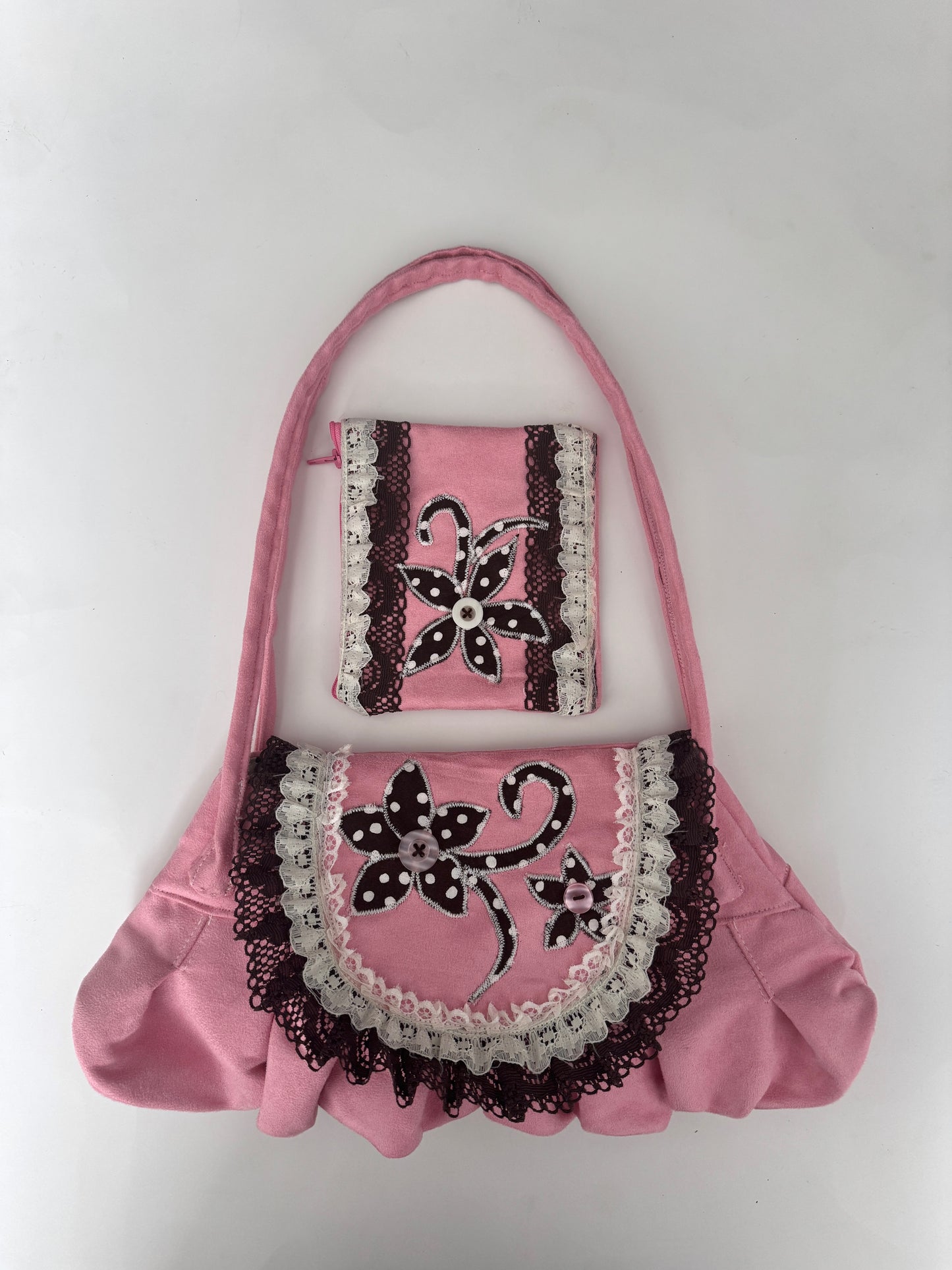 “Pinky” Suede Faux Leather Purse