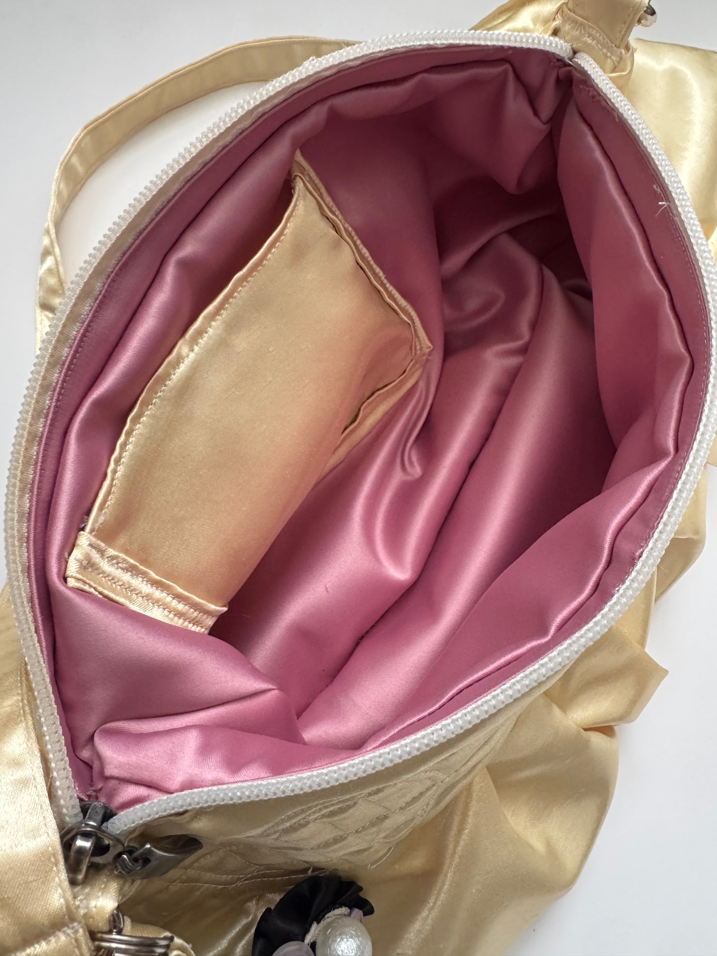 “Quilted” Satin Shoulder Purse