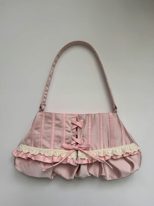 “Baby Pink” Pleated Corset Bag