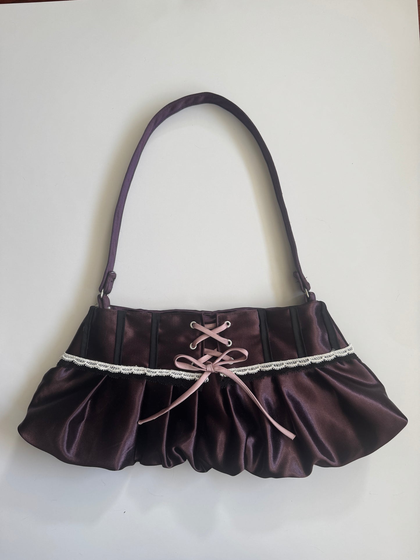 “Deep Purple Satin” Micro Corset Purse