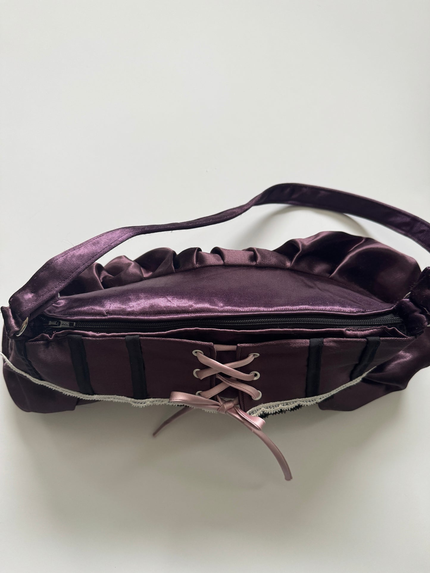 “Deep Purple Satin” Micro Corset Purse