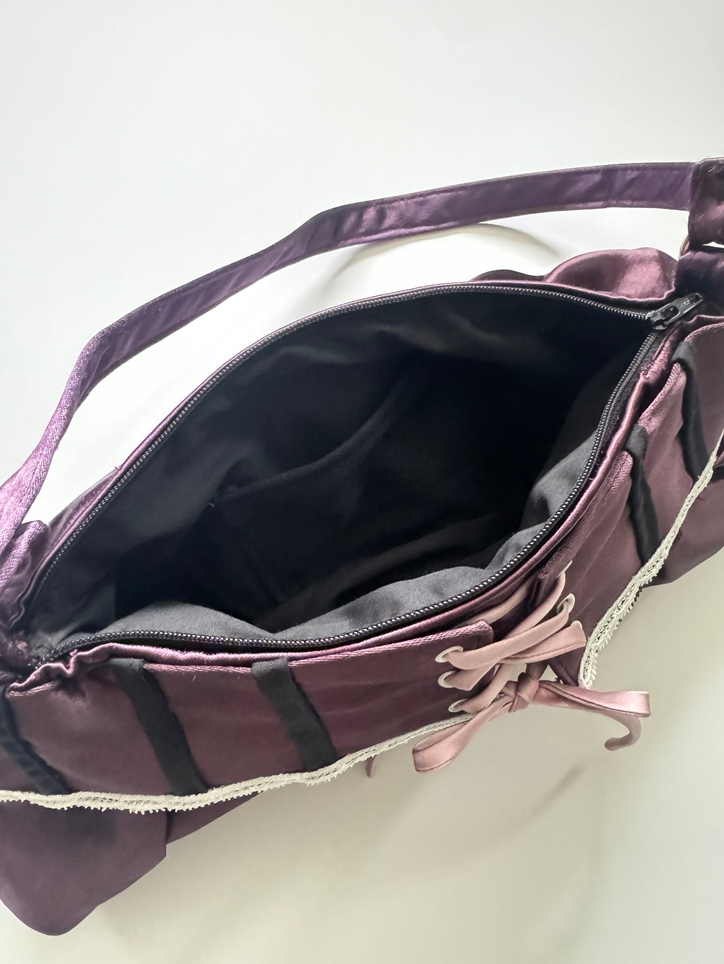 “Deep Purple Satin” Micro Corset Purse