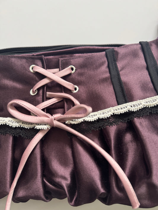 “Deep Purple Satin” Micro Corset Purse