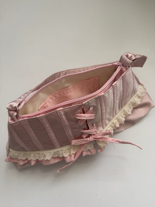 “Baby Pink” Pleated Corset Bag